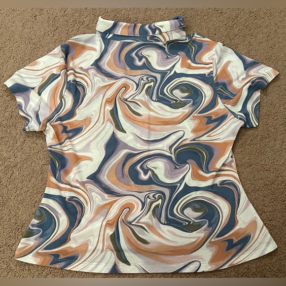 SO Women’s Juniors Marble Swirl Button Down Cinched Blouse Crop Top Size XL - Picture 14 of 14